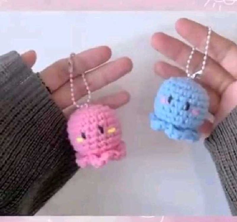 Crochet Octopus Keychain