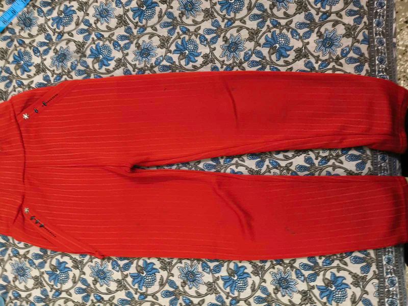 Red Striped fleece Pant for 5-7 years