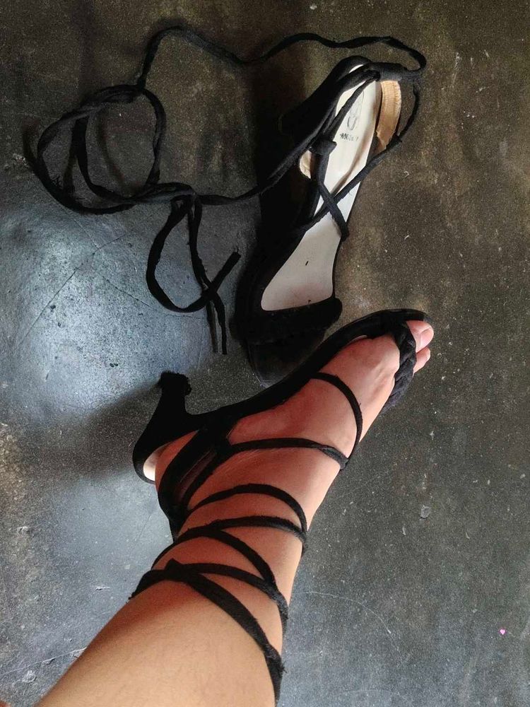 Black Spiral Heels