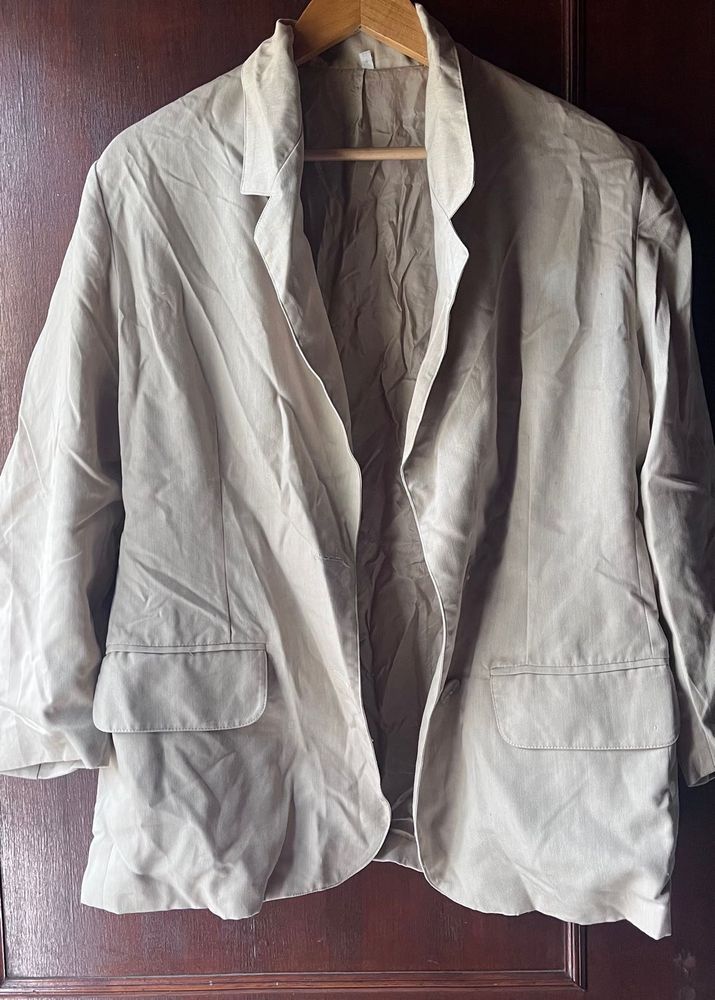 Beige Oversized Blazer