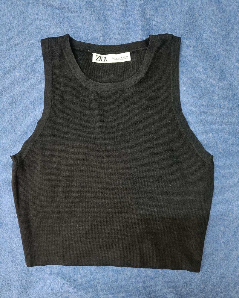 Zara Basic Ribbed Crop Top
