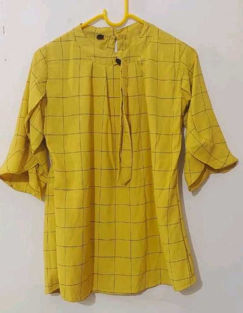 Yellow Plaid Tunic Top