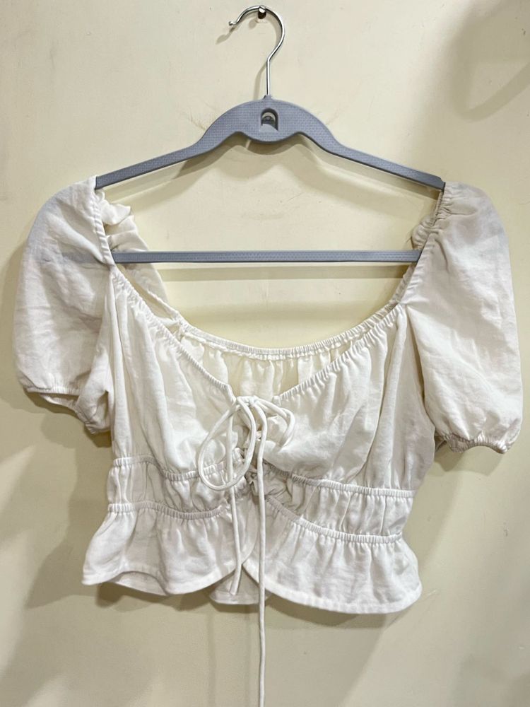 Urbanic White Puff Sleeve Top/ Cottagecore