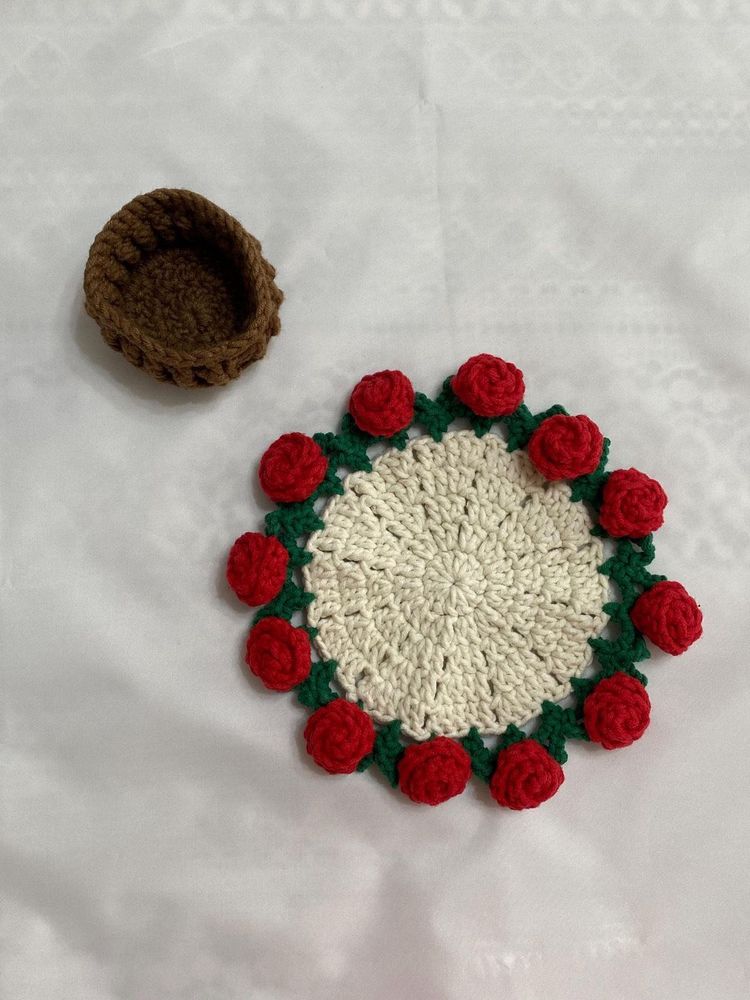 Crochet Rose Coaster