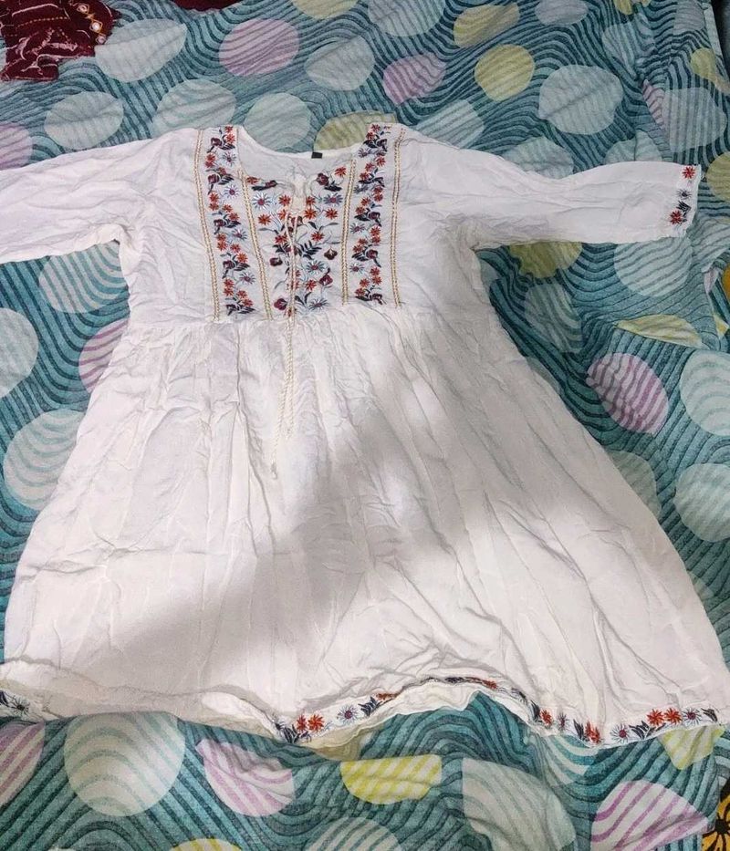 White Embroidered Dress