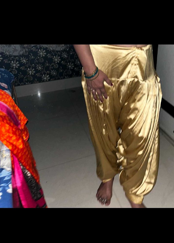 Satin Salwar Golden Colour