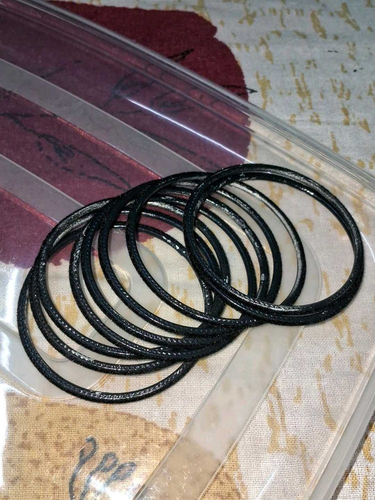 Black Velvet Bangles - Set of 10