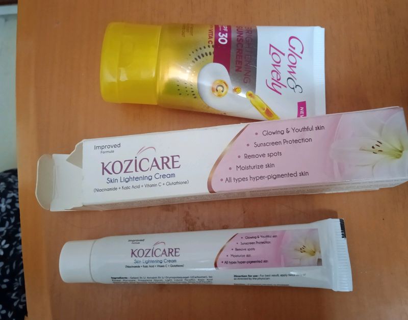 KOZICARE CREAM &amp; GLOW AND LOVELY SPF30 Sunscreen
