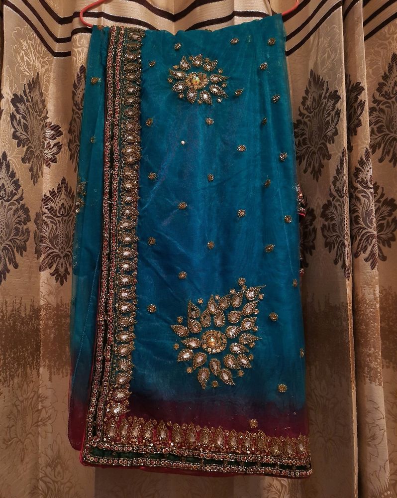 Heavy Work Saree With Blouse