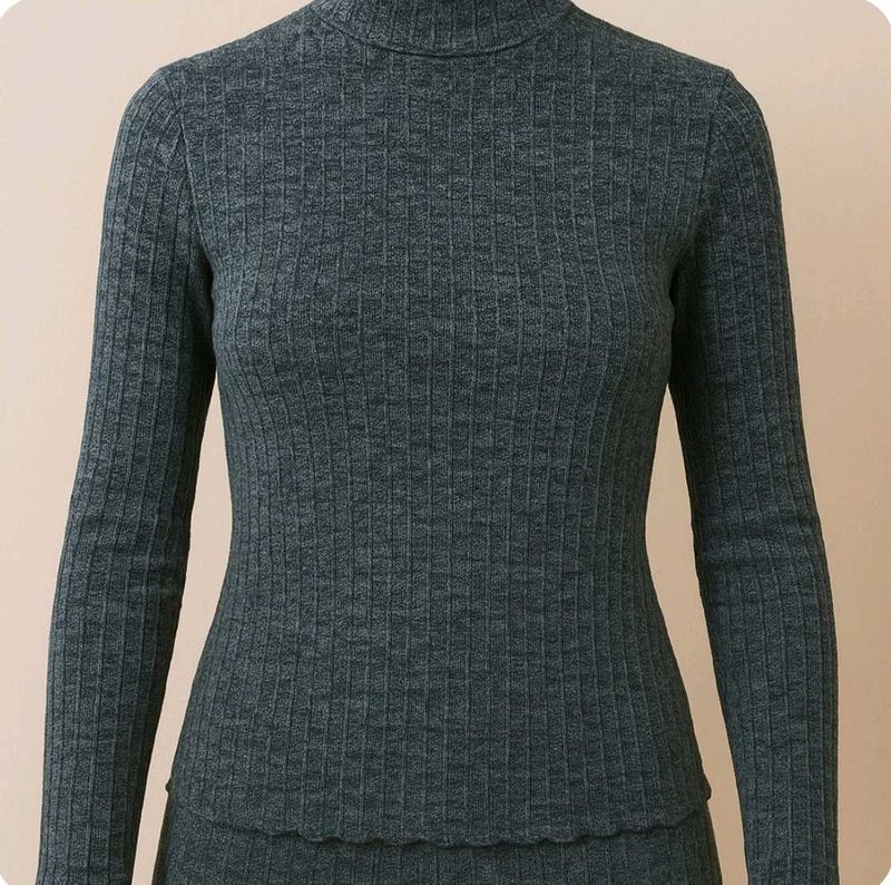 Grey Turtle Neck Top