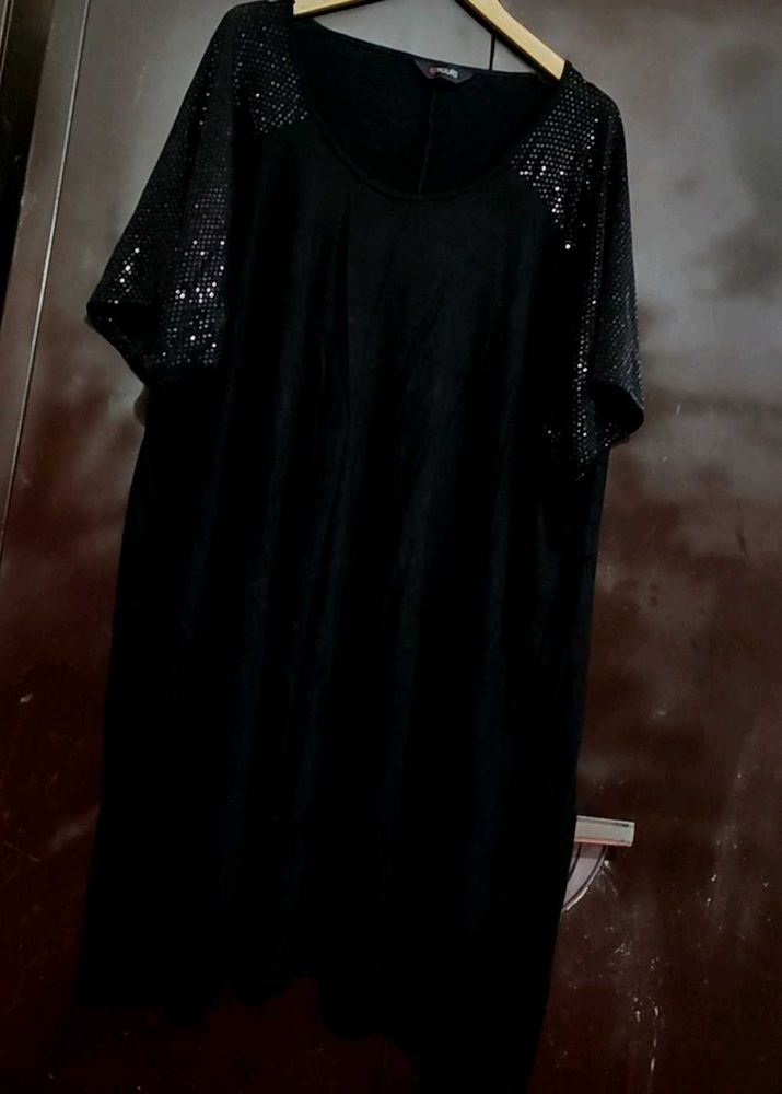 Black Top with Sequin Sleeves For 58 Bust