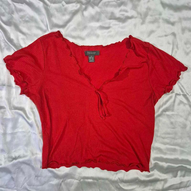 Hot Red Oversized Crop Top