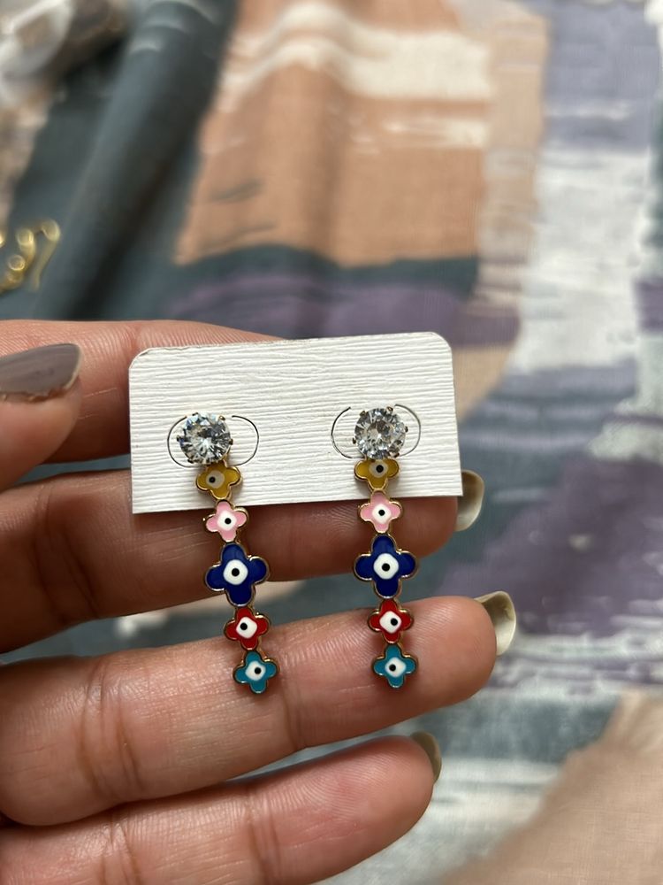 Sale! Cute Korean Style Multicolour Evil-Eye Earin