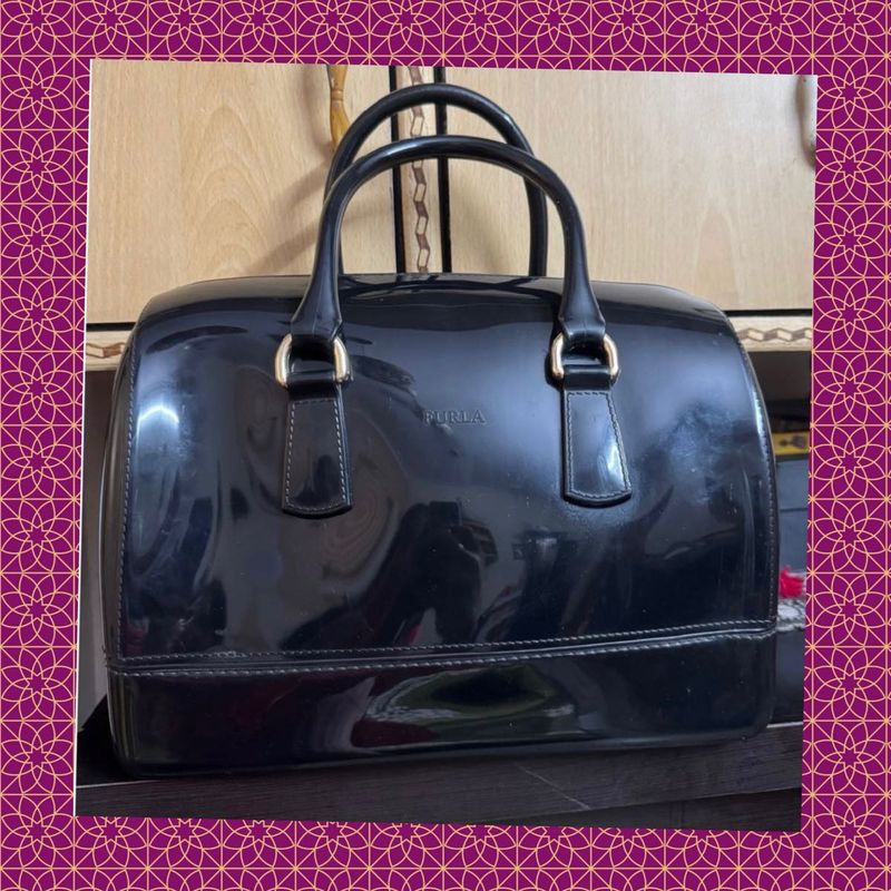 Og Furla Black Candy Satchel Bag ( Cleaning Out)