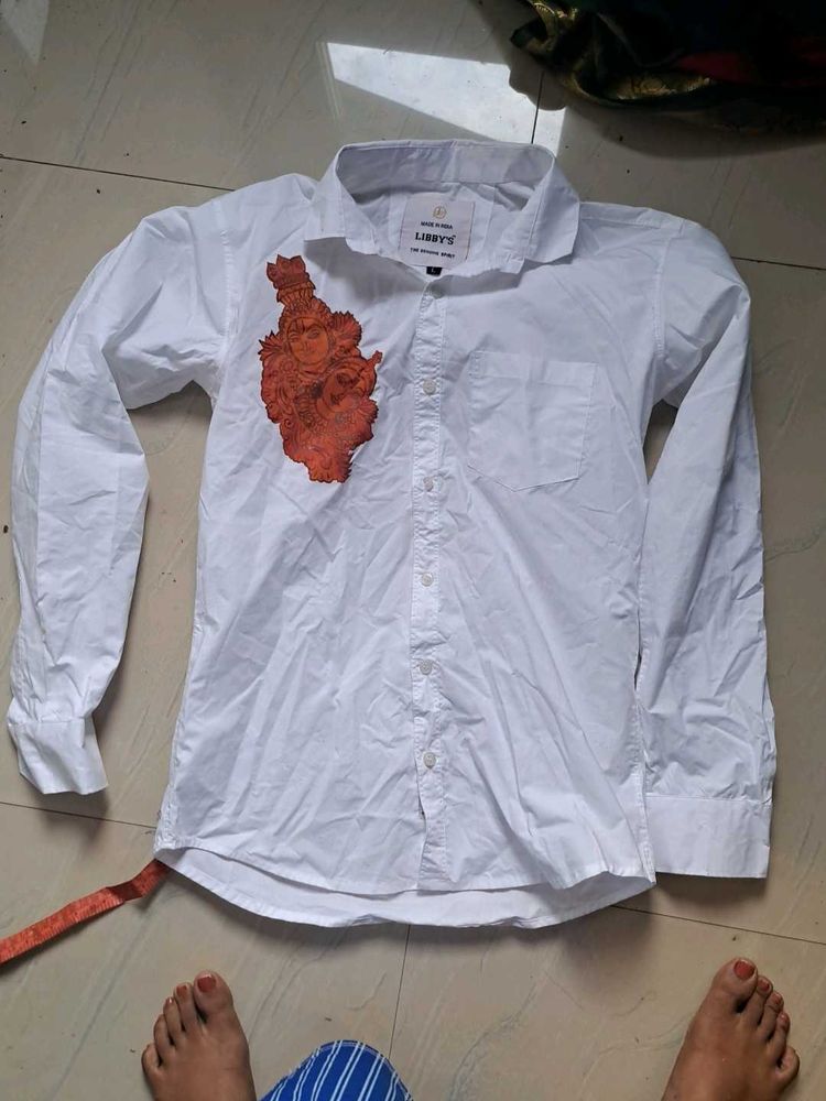 Radha Krisha Fabric Paint Shirt