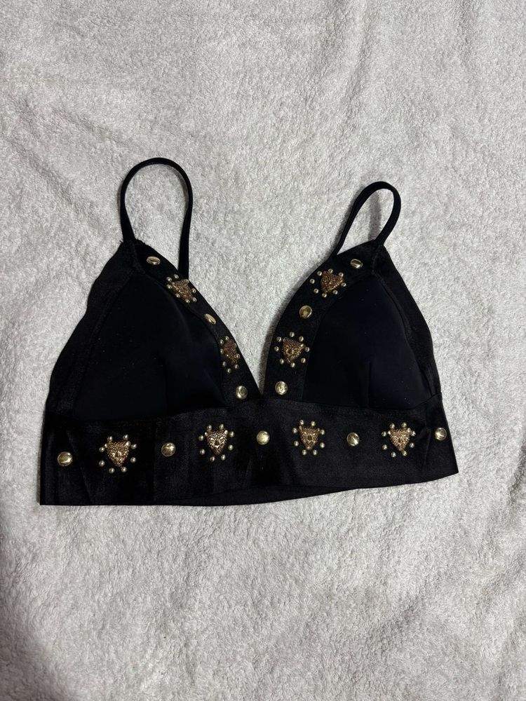 Embellished Black Bralette
