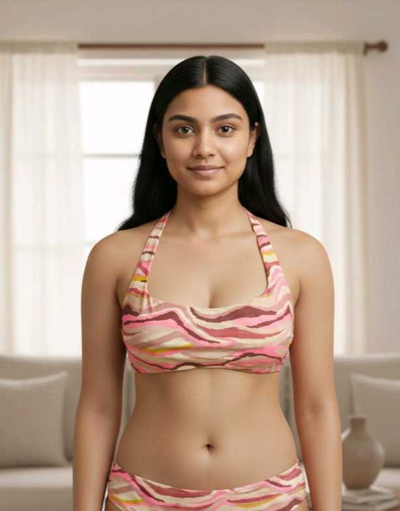 Striped Bikin Top Only Malesian Premium Qu