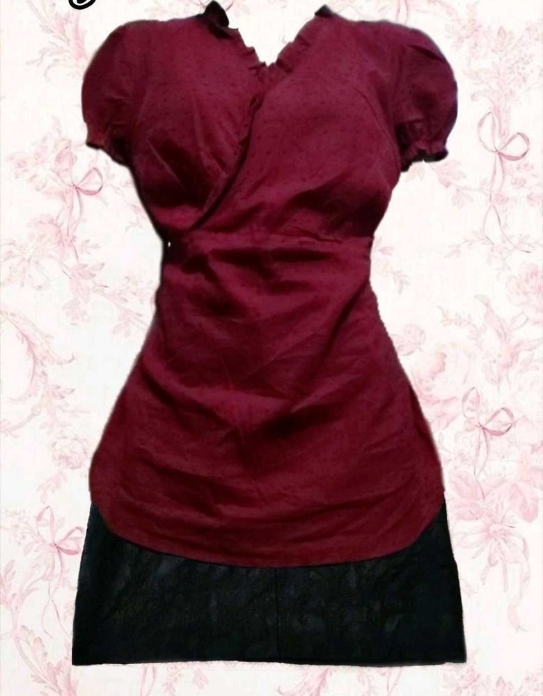 *CLEARANCE SALE* Crimson Cheongsam Style Top