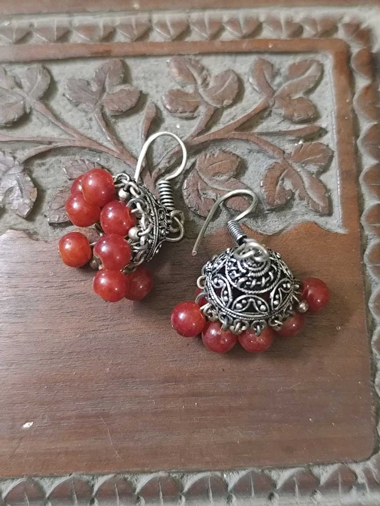 Semi-Precious Carnelian Stone Jhumkies