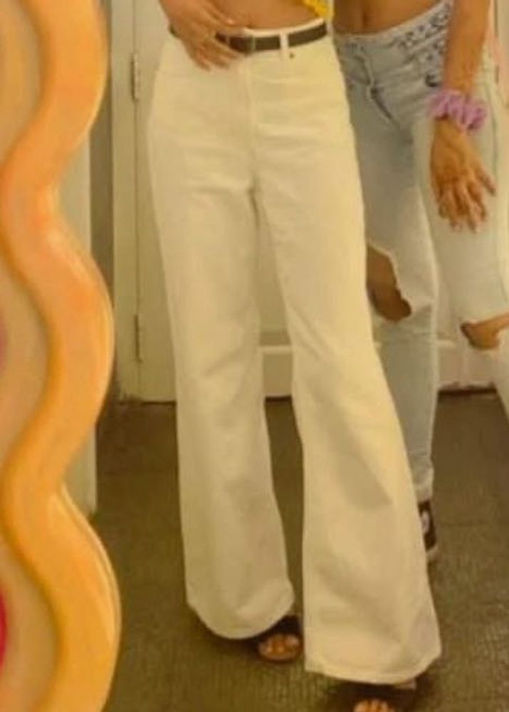wide leg white jeans