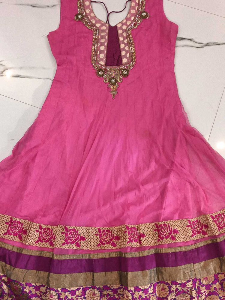 Pink Embellished Ethnic Dress