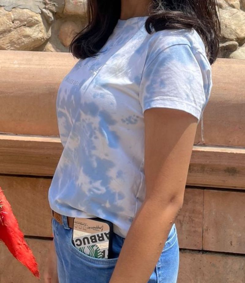 Printed Blue-White Top