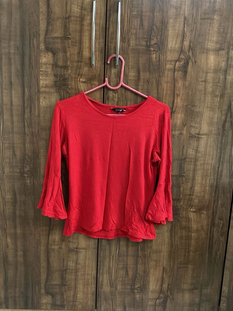 Red Flared Top