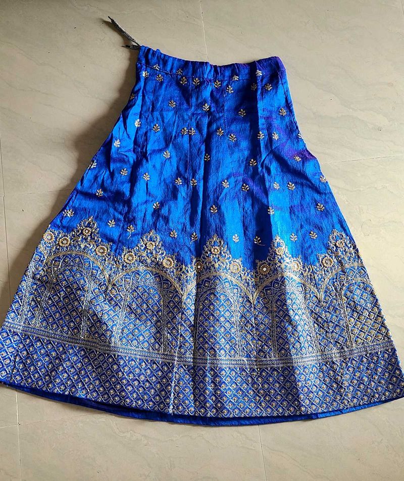 Royal Blue Embroidered Lehenga.