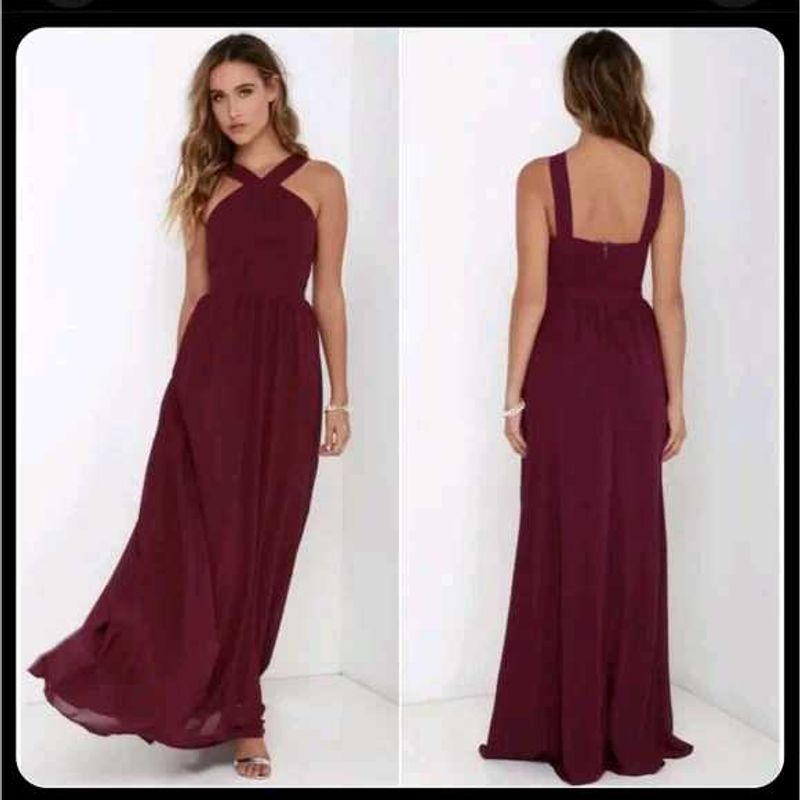 sale ❗🎊🎉Elegant Burgundy Maxi Dress