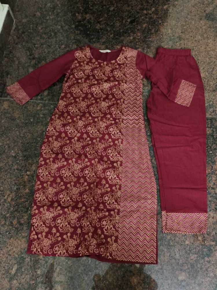 Elegant Maroon Kurta Pant Set