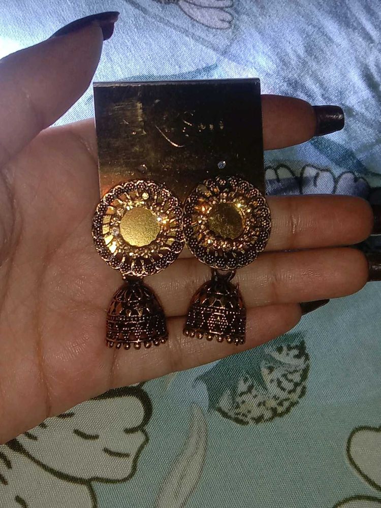 Gold-Tone Jhumka Earrings