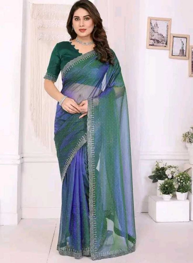 Blue &amp; Green Saree