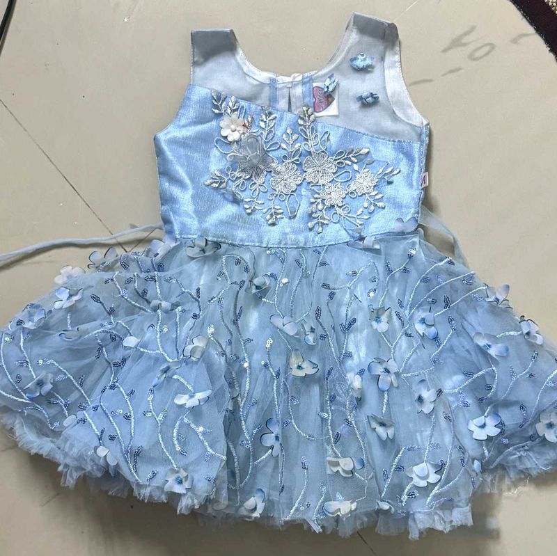 Cute Blue Flower Dress