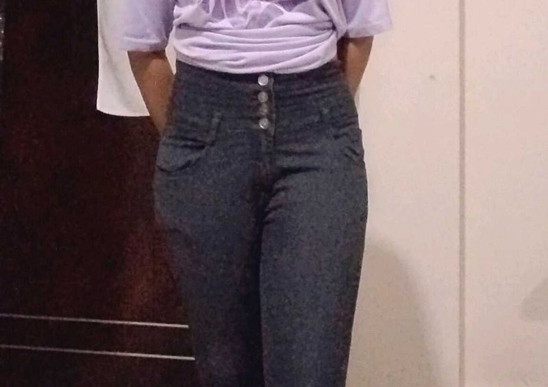 1 Time Worn Grey Skinny Jeans