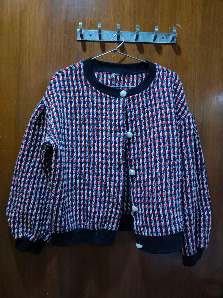 Patterned Knit Cardigan