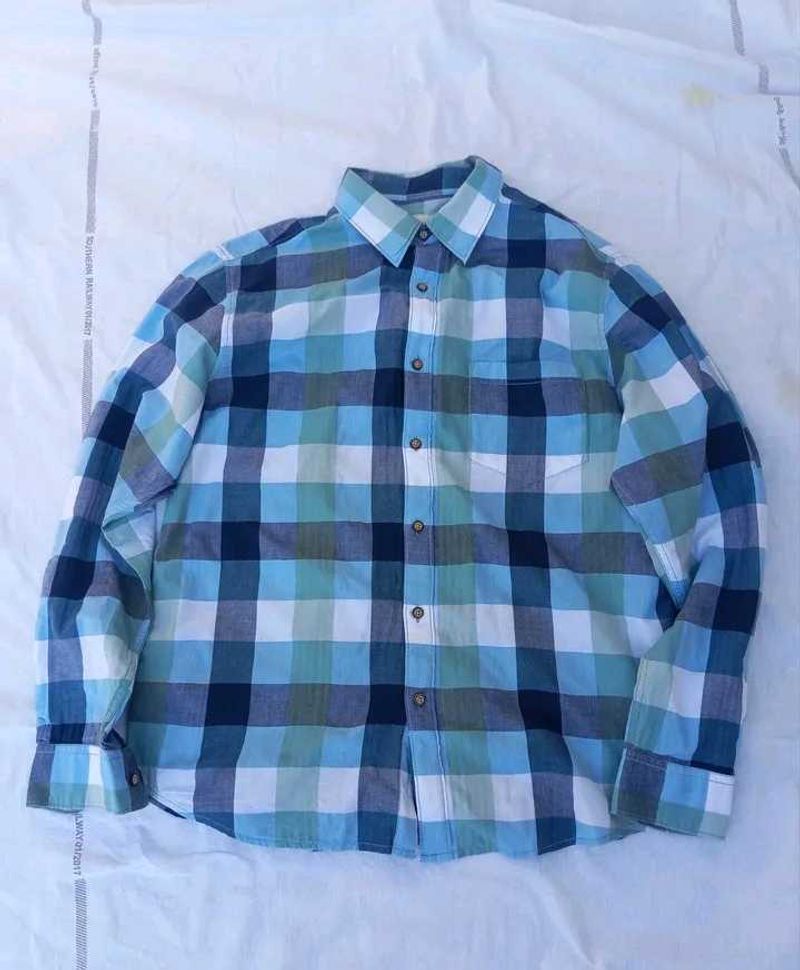 Blue Plaid Flannel Shirt