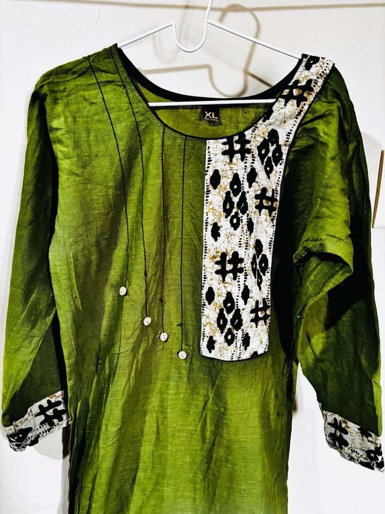 Olive Green Elegant Kurta - XL
