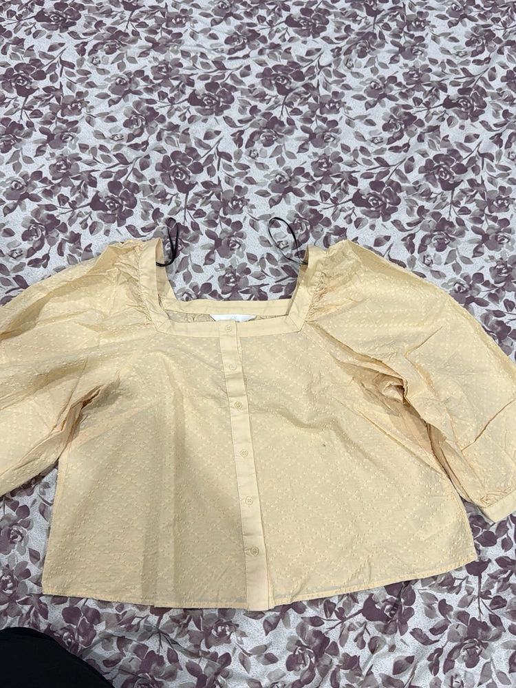 Square Neck Puff Sleeve Top