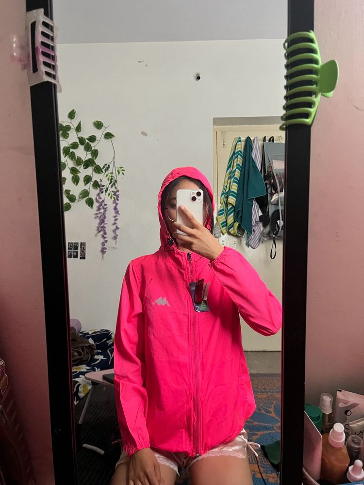 Neon Pink Kappa Light Weight Sports Jacket