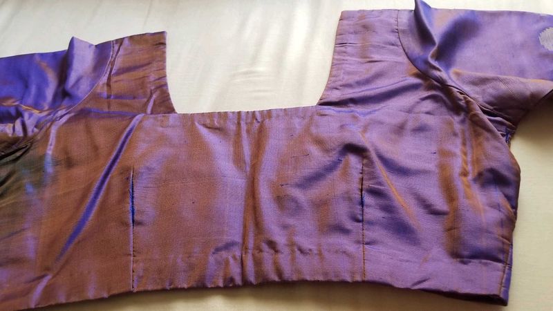 Purple and brown  pure silk Blouse