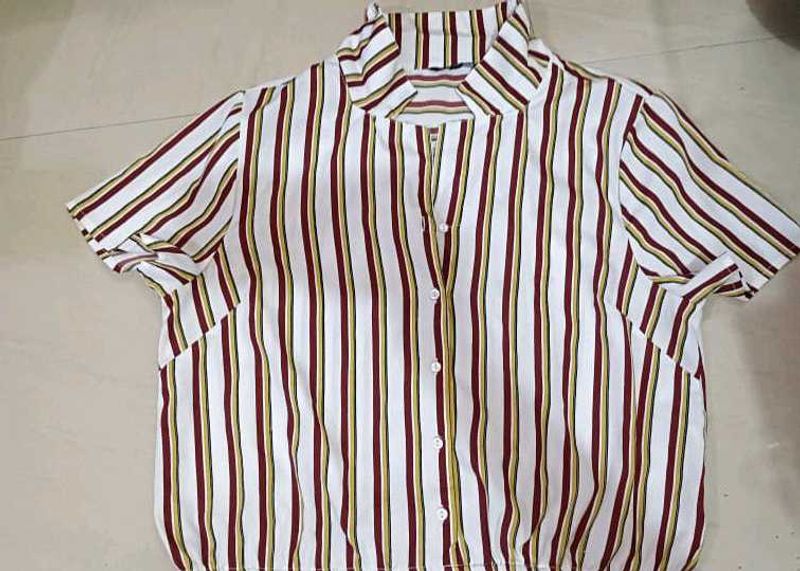 Striped Button-Up Top