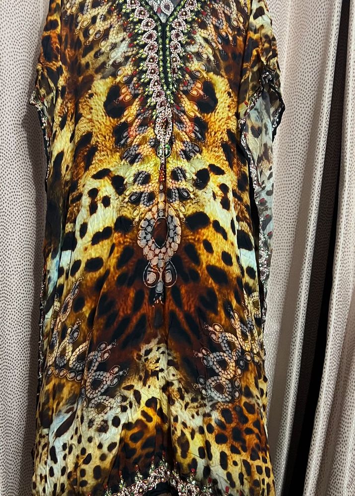 Animal Print Kaftaan Dress