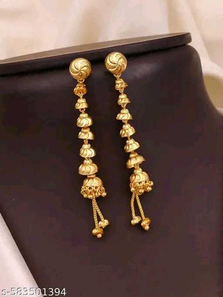 Elegant Gold Tone Dangle Earrings