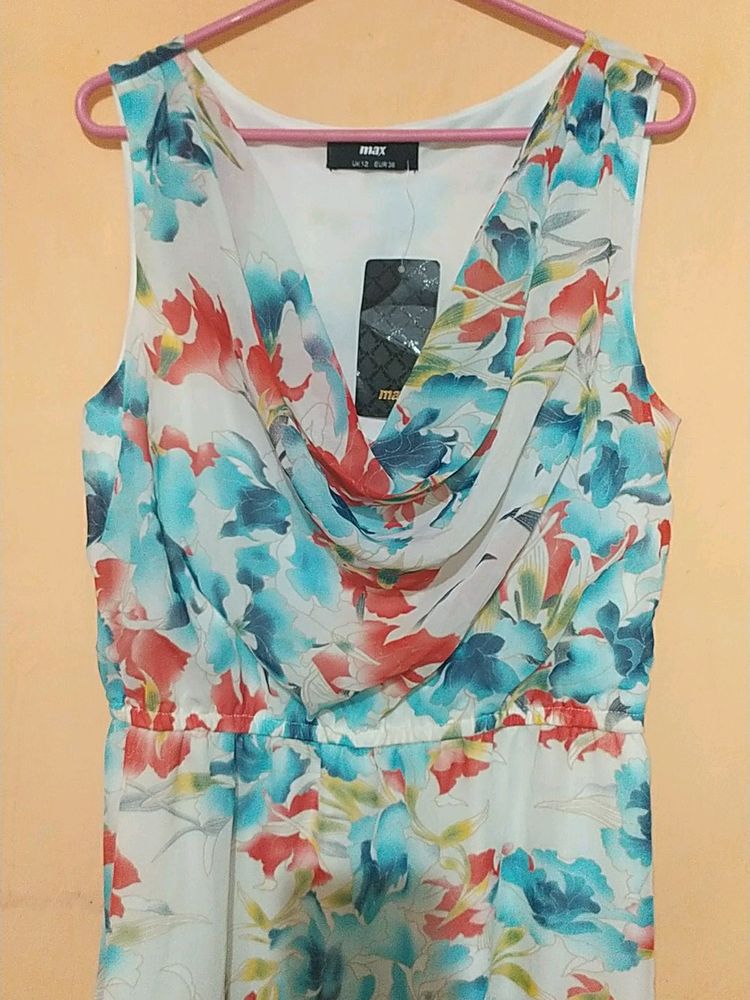 MAX Floral Chiffon Maxi Dress