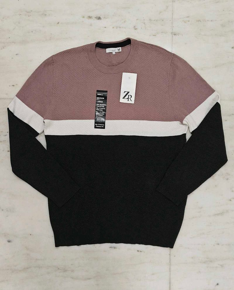 Color Block Crew Neck Sweater