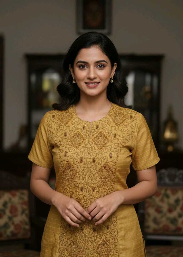 Mustard Embroidered Suit set