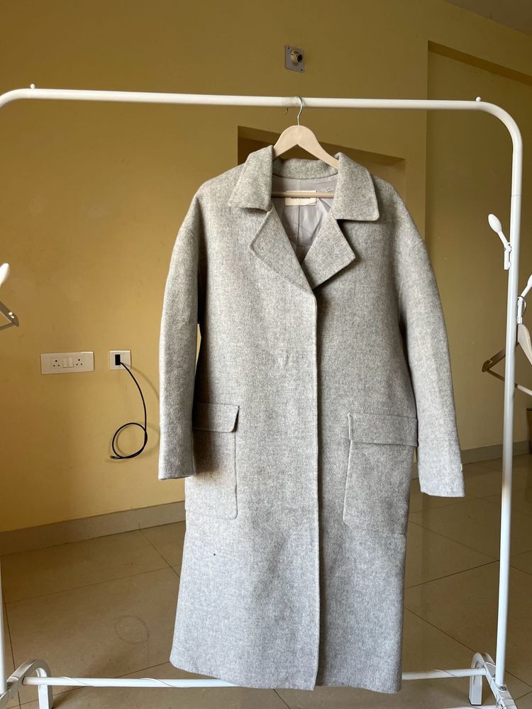 Elegant Grey handmade Trench Coat
