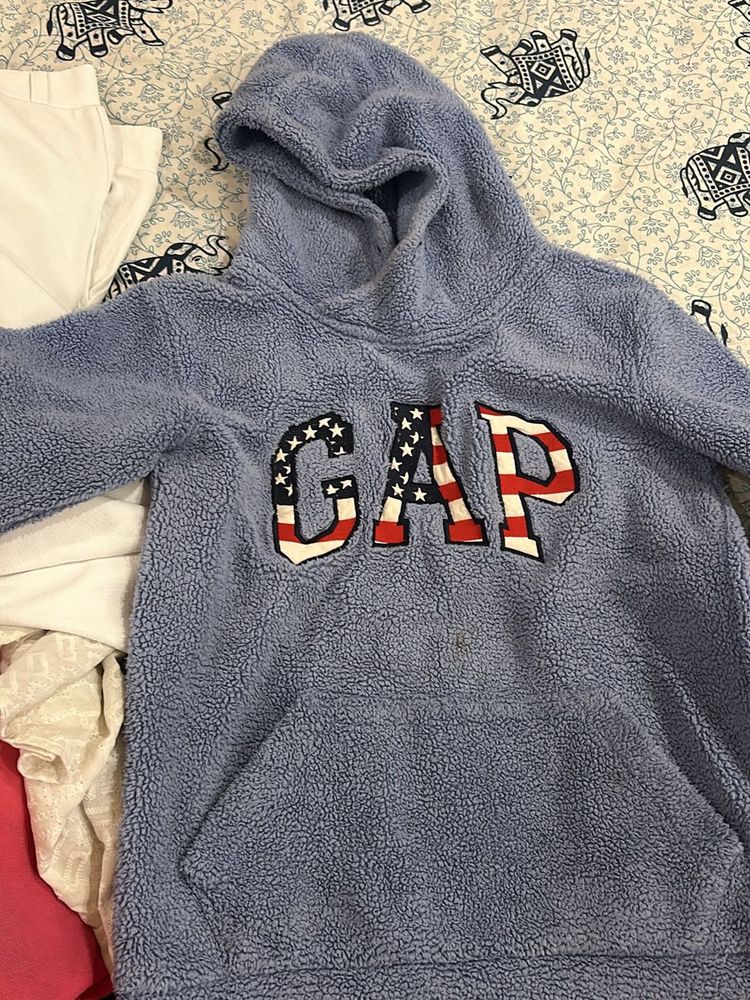 Blue Colour Woollen Hoody