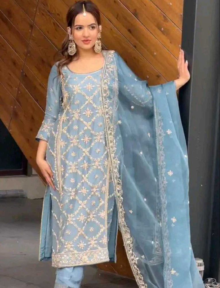 Party Wear - Top Plazzo &amp;Dupatta