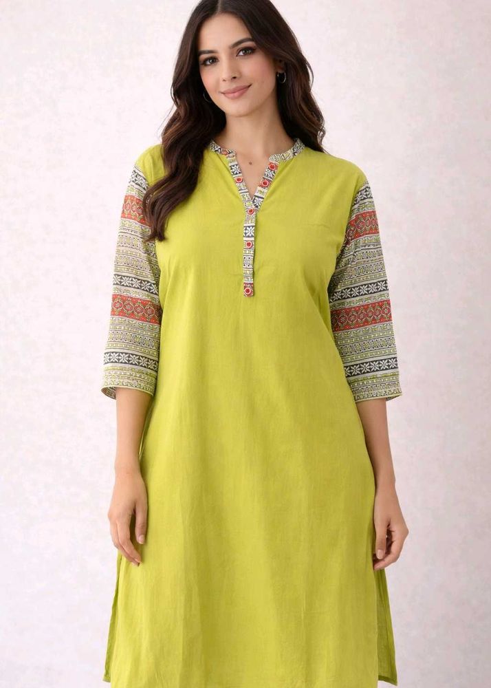 Elegant Green Cotton Kurta